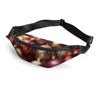 Fanny Pack for Women And Men Belt Bag Waist Pack Cartoon Rockets Waist Bag with Adjustable Strap, Christmas Tree Balls, 36*15cm, Art Deco