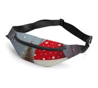 Fanny Pack for Women And Men Belt Bag Waist Pack Cartoon Rockets Waist Bag with Adjustable Strap, Christmas Hats and Gifts, 36*15cm, Art Deco