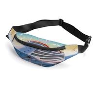 Fanny Pack for Women And Men Belt Bag Waist Pack Cartoon Rockets Waist Bag with Adjustable Strap, Summer Sea Cruise, 36*15cm, Art Deco