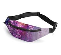 Fanny Pack for Women And Men Belt Bag Waist Pack Cute Baby Hedgehog Waist Bag with Adjustable Strap, Abstract Purple Weeping Flower, 36*15cm, Art Deco