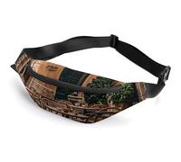 Fanny Pack for Women And Men Belt Bag Waist Pack Farmhouse Decorating Waist Bag with Adjustable Strap, vintage courtyard, 36*15cm, Art Deco
