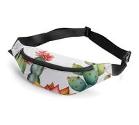 Fanny Pack for Women And Men Belt Bag Waist Pack Fire Flowers Butterfly Waist Bag with Adjustable Strap, Watercolor Succulent Plant, 36*15cm, Art Deco