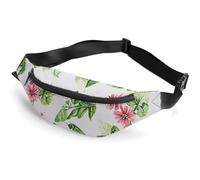 Fanny Pack for Women And Men Belt Bag Waist Pack Garden Lake Kiosk Waist Bag with Adjustable Strap, Green leafy plants, 36*15cm, Art Deco