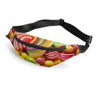 Fanny Pack for Women And Men Belt Bag Waist Pack Gorgeous White Cat Waist Bag with Adjustable Strap, Rainbow Candy, 36*15cm, Art Deco