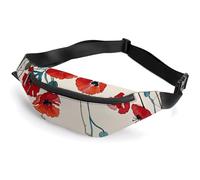 Fanny Pack for Women And Men Belt Bag Waist Pack Pumpkin Pattern Waist Bag with Adjustable Strap, Poppy star pattern, 36*15cm, Art Deco