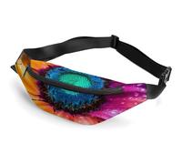 Fanny Pack for Women And Men Belt Bag Waist Pack Tiger Lie On Rock Waist Bag with Adjustable Strap, Colorful sunflower, 36*15cm, Art Deco