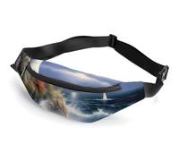 Fanny Pack for Women And Men Belt Bag Waist Pack Tiger Lie On Rock Waist Bag with Adjustable Strap, Lighthouse Diamond Painting, 36*15cm, Art Deco
