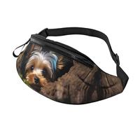 Fanny Pack for Women Mem Fashion Waist Packs Crossbody A little Yorkshire terrier nestled Belt Bag with Adjustable Strap Waist Bag, Black, One Size