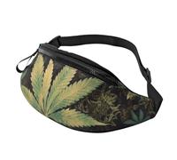 Fanny Pack for Women Mem Fashion Waist Packs Crossbody A Puff in Time Weed Marijuana Belt Bag with Adjustable Strap Waist Bag, Black, One Size