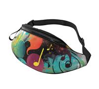 Fanny Pack for Women Mem Fashion Waist Packs Crossbody Abstract Music Themed Belt Bag with Adjustable Strap Waist Bag, Black, One Size