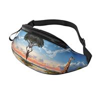 Fanny Pack for Women Mem Fashion Waist Packs Crossbody African Landscape with Nile River and Giraffe Belt Bag with Adjustable Strap Waist Bag