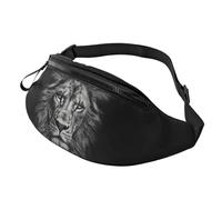 Fanny Pack for Women Mem Fashion Waist Packs Crossbody Black and white lion head Belt Bag with Adjustable Strap Waist Bag, Black, One Size