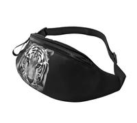 Fanny Pack for Women Mem Fashion Waist Packs Crossbody Black and White Tiger Belt Bag with Adjustable Strap