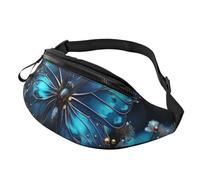 Fanny Pack for Women Mem Fashion Waist Packs Crossbody Blue Butterfly and Moon Belt Bag with Adjustable Strap Waist Bag, Black, One Size