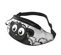 Fanny Pack for Women Mem Fashion Waist Packs Crossbody Cartoon Black White Sheep Belt Bag with Adjustable Strap Waist Bag, Black, One Size