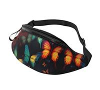 Fanny Pack for Women Mem Fashion Waist Packs Crossbody Colorful Butterfly Pattern Belt Bag with Adjustable Strap Waist Bag
