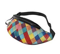 Fanny Pack for Women Mem Fashion Waist Packs Crossbody Colorful Plaid Belt Bag with Adjustable Strap Waist Bag