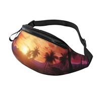 Fanny Pack for Women Mem Fashion Waist Packs Crossbody Colorful tropical sunset Belt Bag with Adjustable Strap Waist Bag, Black, One Size