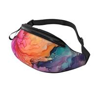 Fanny Pack for Women Mem Fashion Waist Packs Crossbody Colorful Watercolor Painting Belt Bag with Adjustable Strap Waist Bag, Black, One Size
