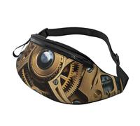 Fanny Pack for Women Mem Fashion Waist Packs Crossbody Cool Steampunk Gears Belt Bag with Adjustable Strap Waist Bag, Black, One Size