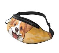 Fanny Pack for Women Mem Fashion Waist Packs Crossbody Cute corgi dog Belt Bag with Adjustable Strap Waist Bag, Black, One Size