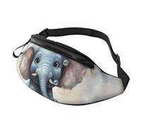 Fanny Pack for Women Mem Fashion Waist Packs Crossbody Cute Elephant Play Bubbles Belt Bag with Adjustable Strap Waist Bag, Black, One Size