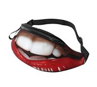 Fanny Pack for Women Mem Fashion Waist Packs Crossbody Cute Graphic Red Lips Belt Bag with Adjustable Strap Waist Bag, Black, One Size