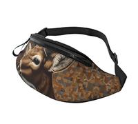 Fanny Pack for Women Mem Fashion Waist Packs Crossbody Deer on brown background Belt Bag with Adjustable Strap Waist Bag, Black, One Size