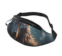 Fanny Pack for Women Mem Fashion Waist Packs Crossbody Fantasy Wolf Belt Bag with Adjustable Strap Waist Bag, Black, One Size