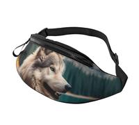 Fanny Pack for Women Mem Fashion Waist Packs Crossbody Fun Animal Wolf Belt Bag with Adjustable Strap Waist Bag, Black, One Size