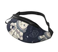 Fanny Pack for Women Mem Fashion Waist Packs Crossbody Fun cat Astronaut Belt Bag with Adjustable Strap Waist Bag, Black, One Size