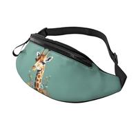Fanny Pack for Women Mem Fashion Waist Packs Crossbody Giraffe with flowers Belt Bag with Adjustable Strap Waist Bag, Black, One Size