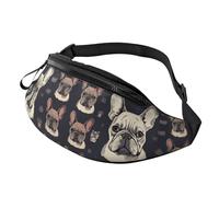 Fanny Pack for Women Mem Fashion Waist Packs Crossbody I Love French Bulldog Belt Bag with Adjustable Strap Waist Bag, Black, One Size