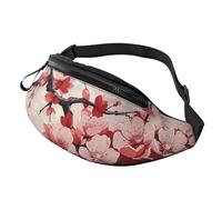 Fanny Pack for Women Mem Fashion Waist Packs Crossbody Japanese Floral Cherry Blossom Belt Bag with Adjustable Strap Waist Bag, Black, One Size