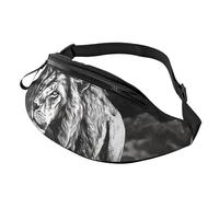 Fanny Pack for Women Mem Fashion Waist Packs Crossbody Lion black white illustration Belt Bag with Adjustable Strap Waist Bag, Black, One Size