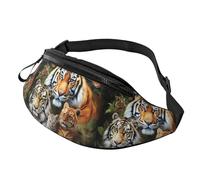 Fanny Pack for Women Mem Fashion Waist Packs Crossbody Lion Tiger Leopard and Butterfly Belt Bag with Adjustable Strap