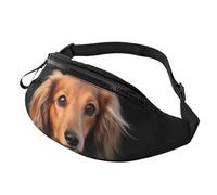 Fanny Pack for Women Mem Fashion Waist Packs Crossbody Long haired Dachshund Belt Bag with Adjustable Strap Waist Bag, Black, One Size