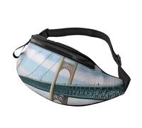 Fanny Pack for Women Mem Fashion Waist Packs Crossbody Mackinac Suspension Bridge Belt Bag with Adjustable Strap Waist Bag, Black, One Size