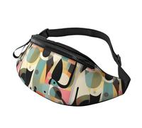 Fanny Pack for Women Mem Fashion Waist Packs Crossbody Mid-Century Modern Art Cat Belt Bag with Adjustable Strap Waist Bag, Black, One Size