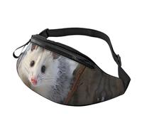 Fanny Pack for Women Mem Fashion Waist Packs Crossbody Opossum In Snow Belt Bag with Adjustable Strap Waist Bag, Black, One Size