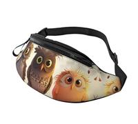 Fanny Pack for Women Mem Fashion Waist Packs Crossbody Owls Birds Belt Bag with Adjustable Strap Waist Bag, Black, One Size