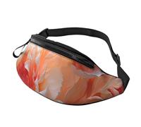 Fanny Pack for Women Mem Fashion Waist Packs Crossbody Peach Peony Belt Bag with Adjustable Strap Waist Bag, Black, One Size