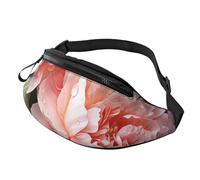 Fanny Pack for Women Mem Fashion Waist Packs Crossbody Peony Flowers Rose Belt Bag with Adjustable Strap Waist Bag, Black, One Size