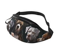 Fanny Pack for Women Mem Fashion Waist Packs Crossbody Playing Poker Dogs Belt Bag with Adjustable Strap Waist Bag, Black, One Size