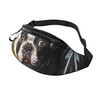 Fanny Pack for Women Mem Fashion Waist Packs Crossbody Puppy Dog Boston Terrier Belt Bag with Adjustable Strap Waist Bag, Black, One Size