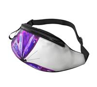 Fanny Pack for Women Mem Fashion Waist Packs Crossbody Purple Butterfly Belt Bag with Adjustable Strap Waist Bag, Black, One Size