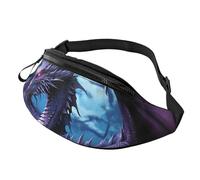 Fanny Pack for Women Mem Fashion Waist Packs Crossbody Purple Dragon Purple Moon Belt Bag with Adjustable Strap Waist Bag, Black, One Size