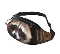 Fanny Pack for Women Mem Fashion Waist Packs Crossbody Raccoon in The Fall Tree Hole Belt Bag with Adjustable Strap Waist Bag, Black, One Size