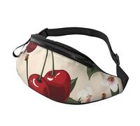 Fanny Pack for Women Mem Fashion Waist Packs Crossbody Red cherry pattern Belt Bag with Adjustable Strap Waist Bag, Black, One Size