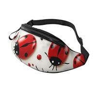 Fanny Pack for Women Mem Fashion Waist Packs Crossbody Red Ladybug Belt Bag with Adjustable Strap Waist Bag, Black, One Size